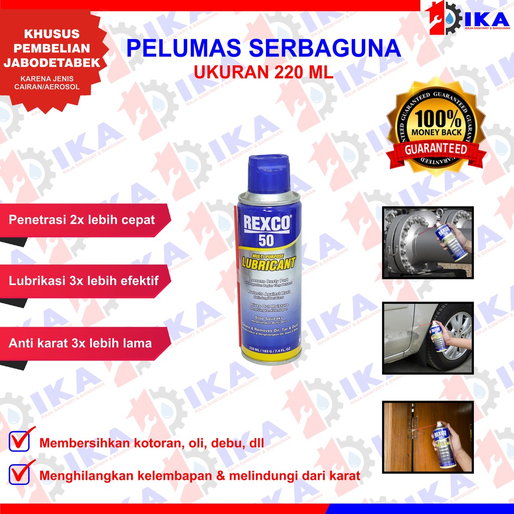 REXCO 50 PELUMAS SERBAGUNA ANTI KARAT / MULTI LUBRICANT PURPOSE LUBRICANT 120ML- 220ML - 350ML -500M