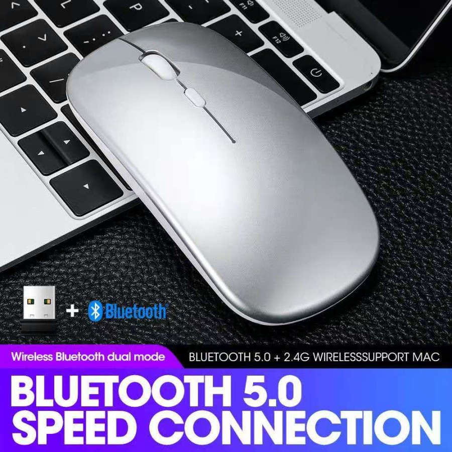 Mouse Wireless Bluetooth Connection Cordless Model Super Slim Ultra Tipis Laptop PC Notebook Netbook