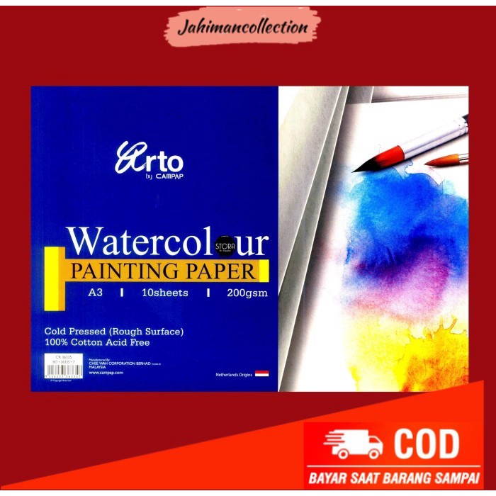 

✨ BISA COD ✨ Arto Watercolour Painting Paper A3 200 Gsm Kertas Cat Air - Cotton