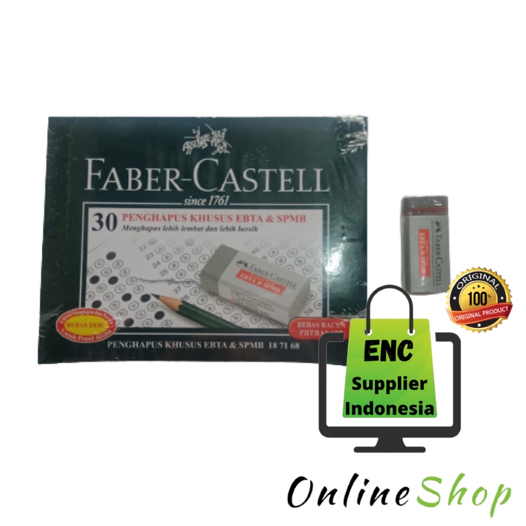 

fabercastell abu 1 buah stip faber castell penghapus eraser grey exam tab ebta spmb besar per pcs - enc.sup