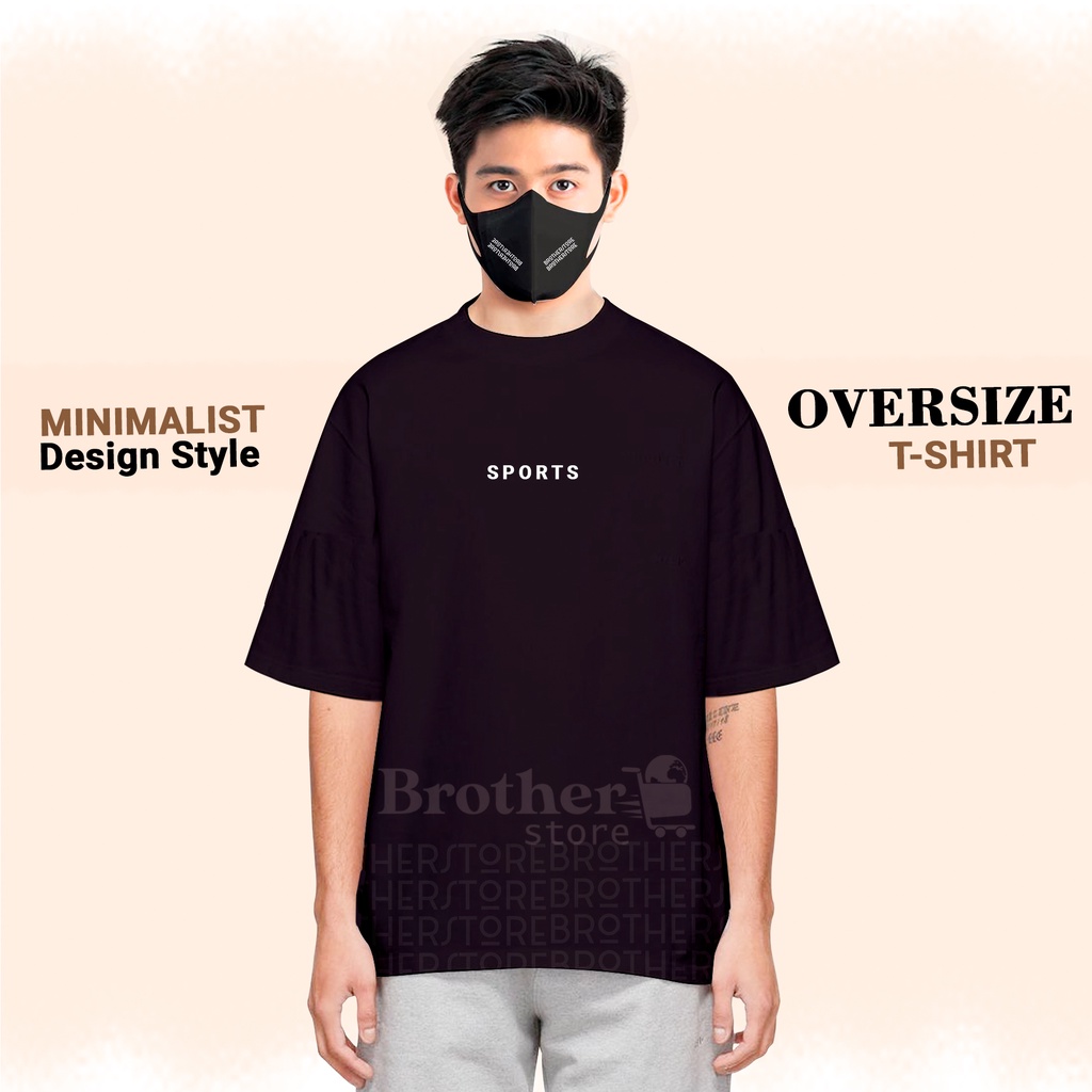 ( PROMO COD ) BROTHERSTROE l OVERSIZE PRIA &amp; WANITA COTTON COMBED 24s BAJU BIG SIZE KOREAN STYLE TSHIRT OVERSIZED l Sports