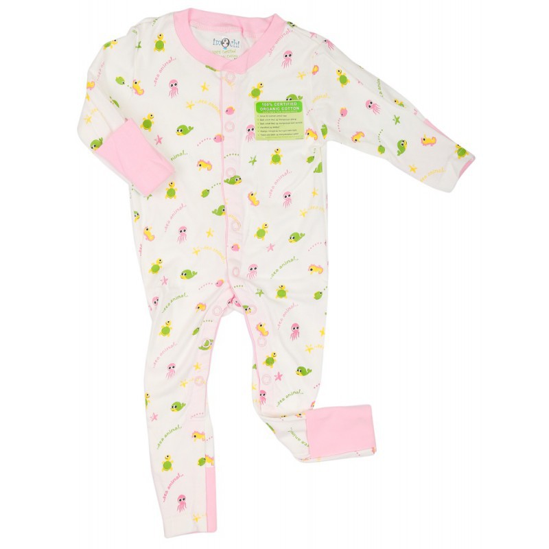 Imochi Sleepsuit Panjang - Sea Animal Pink