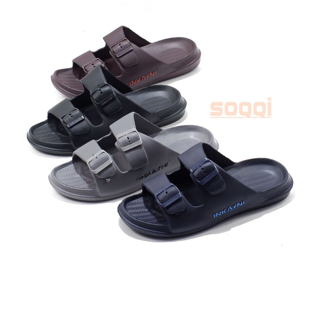 Sandal selop karet pria import korea original sendal slop slip on laki-laki dewasa model slide distro polos casual inkayni 6030 X promo cod murah 39 44