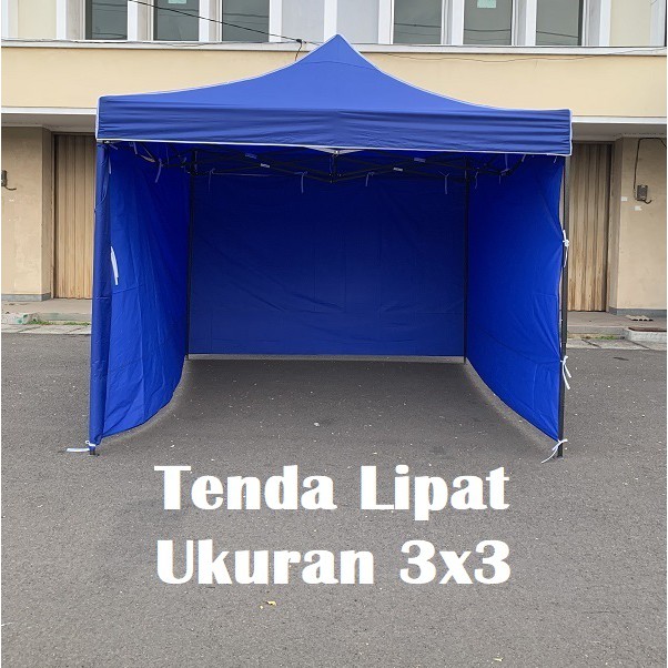 Tenda Lipat 3x3 Lengkap Dinding Polos 3 Sisi