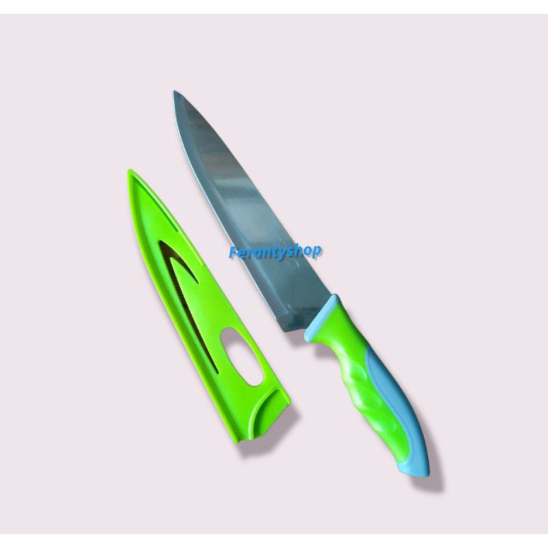 Hot item Pisau Stainless Steel Sarung Hijau 8&quot;