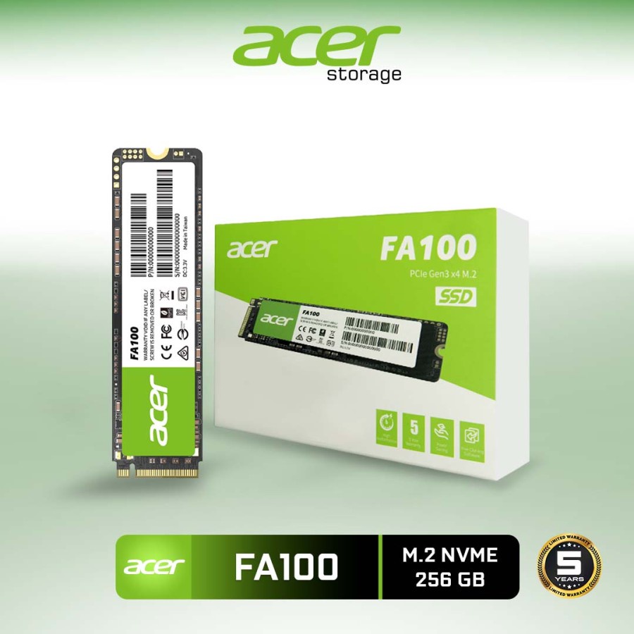 SSD ACER FA100 M2 NVME 2280 256GB GARANSI RESMI 5 TAHUN