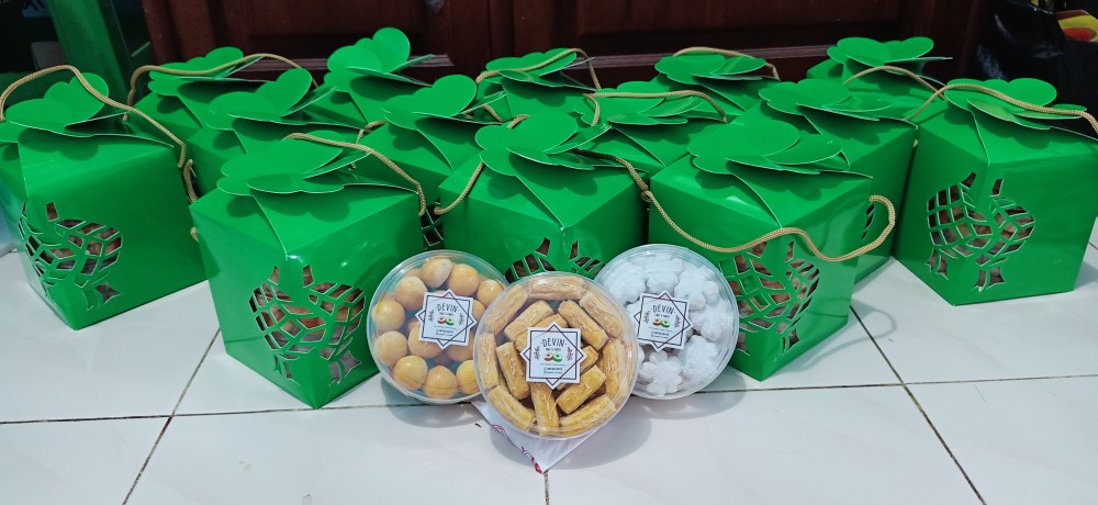 [harga Untuk 5pcs] Parsel Ramadan Hampers Toples Ketupat Warna Hijau Kotak Kue Kering