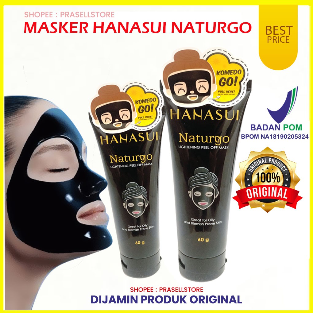 Masker hanasui naturgo black lightening 60g Original 100% Asli