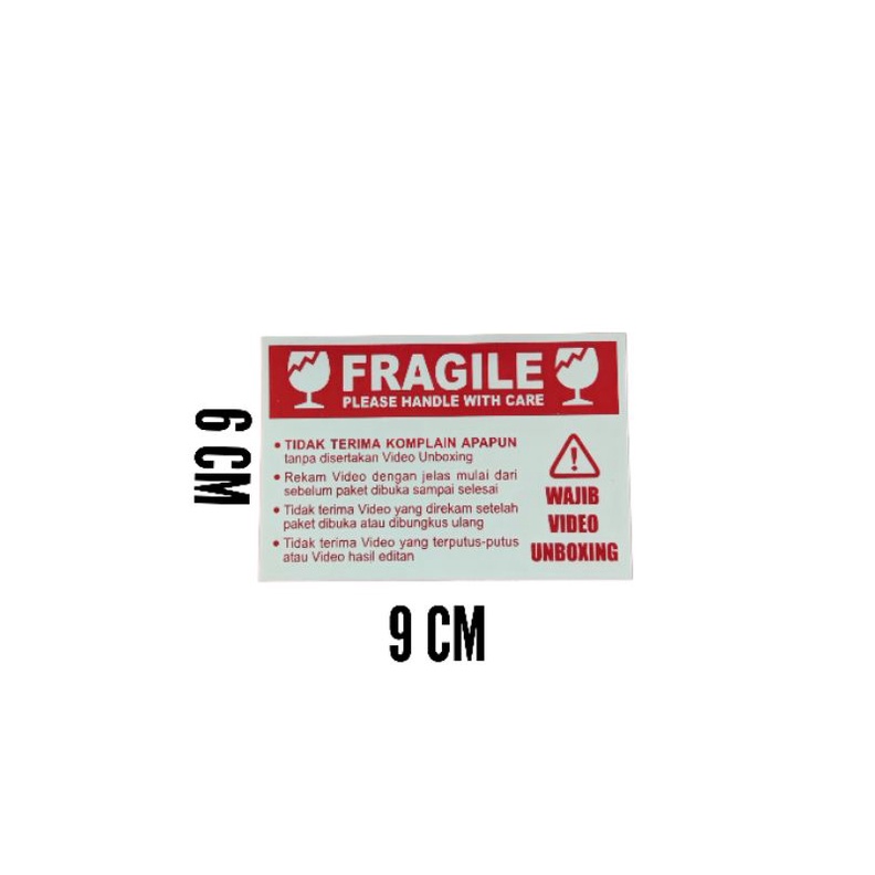 

STICKER FRAGILE & UNBOXING UKURAN 6 X 9CM MURAH