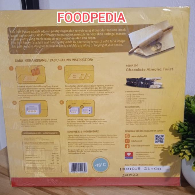 

MAKANAN BEKU / PUFF PASTRY SHEET EDO / KULIT ADONAN / PUFF PASTRY / KULIT ZUPPA NON COD