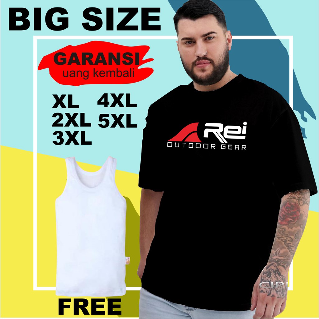Kaos REI Tshirt big size  Obral Murah Combed 30s Outdoor Rei logo Tengah KAOS HIKING REI ADVENTURE O