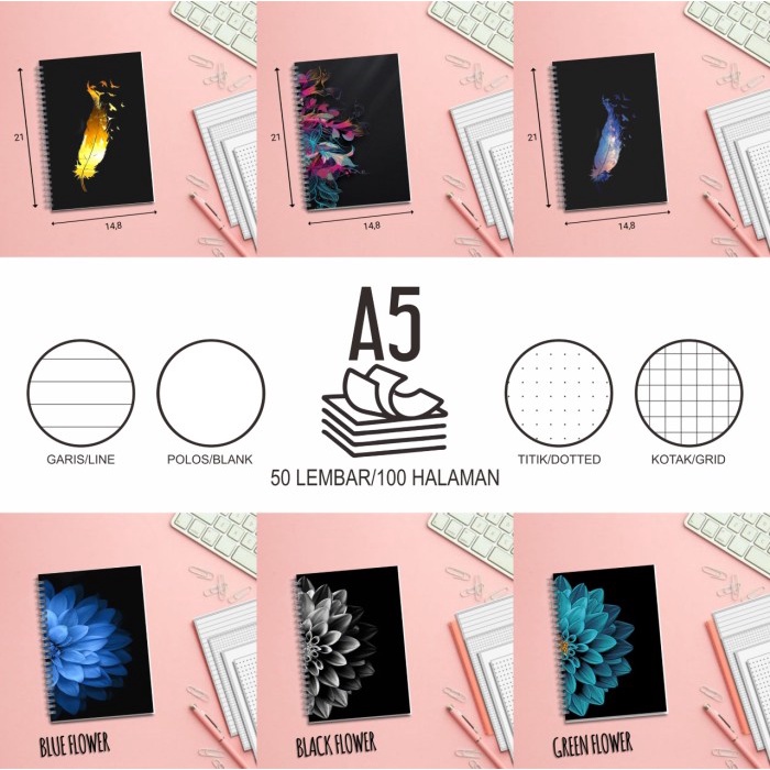 

Bagus Notebook A5 Isi 100 Halaman Grid Line Dotted Blank Buku Catatan Murah Bergaransi