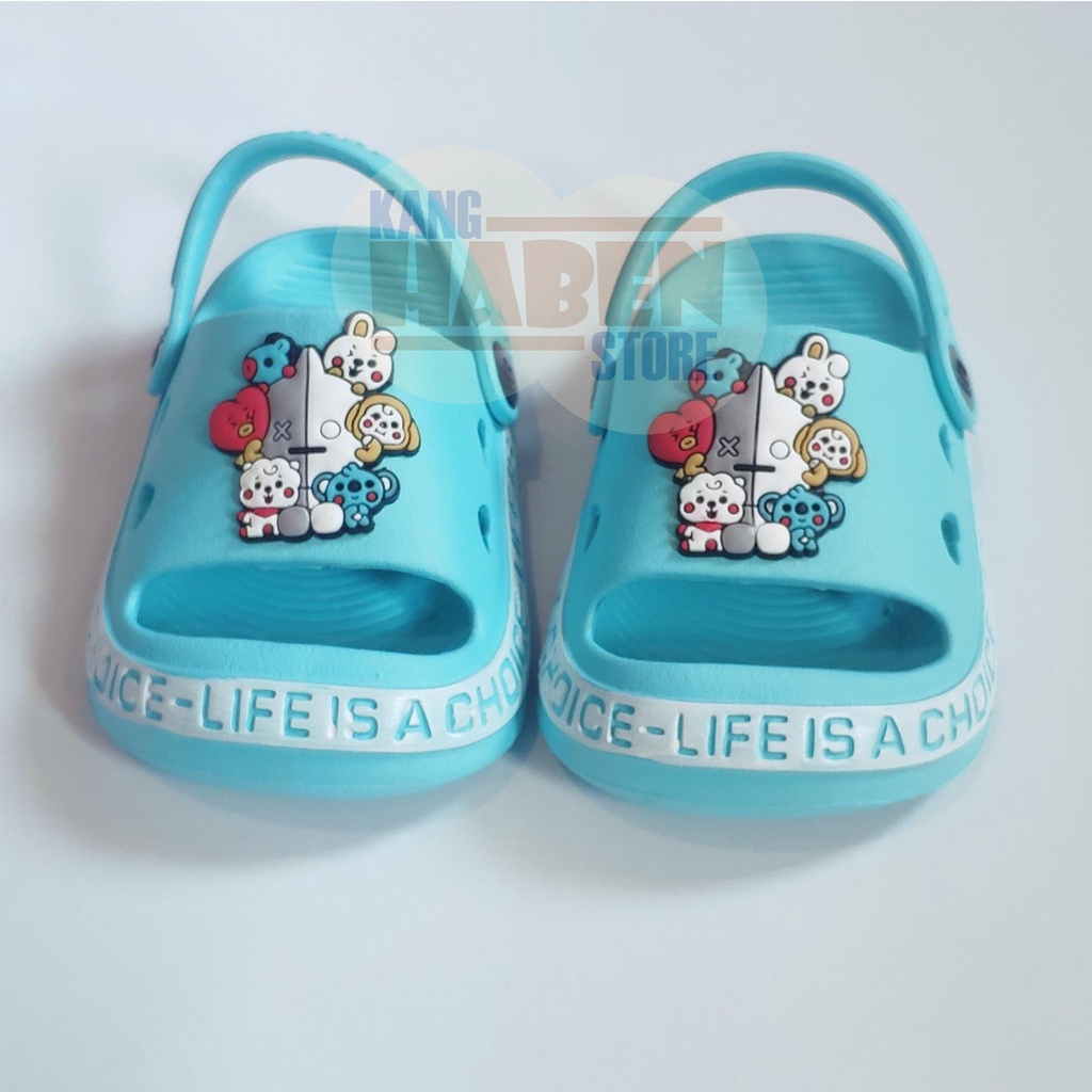 Sandal Anak Bayi Cewek Cowok Kararkter Kartun BT21 Sendal Ringan Belajar Jalan 383E 20-25