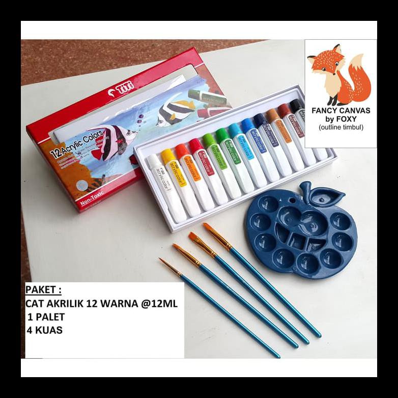 

Promo Paket 1 : Cat 12Warna X @12Ml + 4 Kuas + 1 Palet Peralatan Melukis Murah Terlengkap Al3