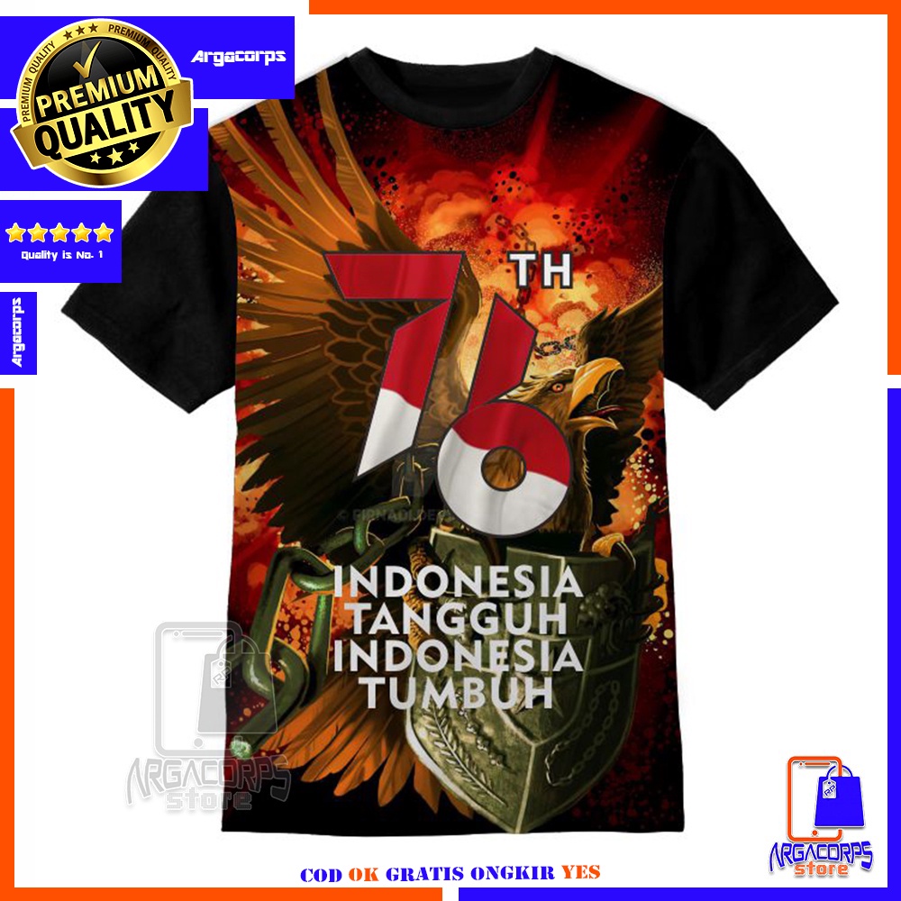 Kaos Anak 3D Baju Anak Premium 17 Agustusan 76Th Garuda 3 Baju Distro -  Argacorps Store