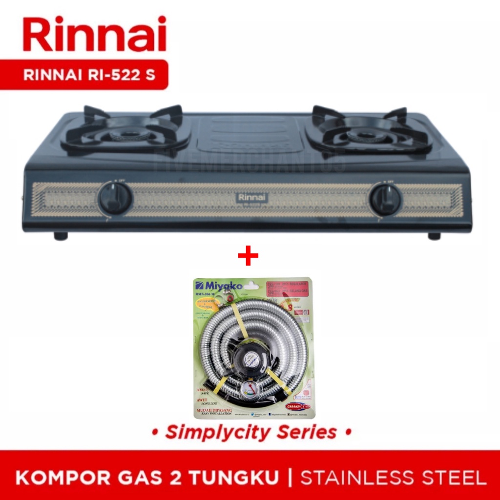 Kompor Gas Rinnai 2 Tungku RI 522s Kompor Rinnai Ceflon Kompor Rinnai 522s