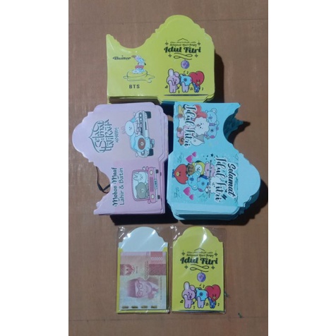 

amplop lebaran isi 10pcs/pack. motif kartun, bts/bt21, motif snack