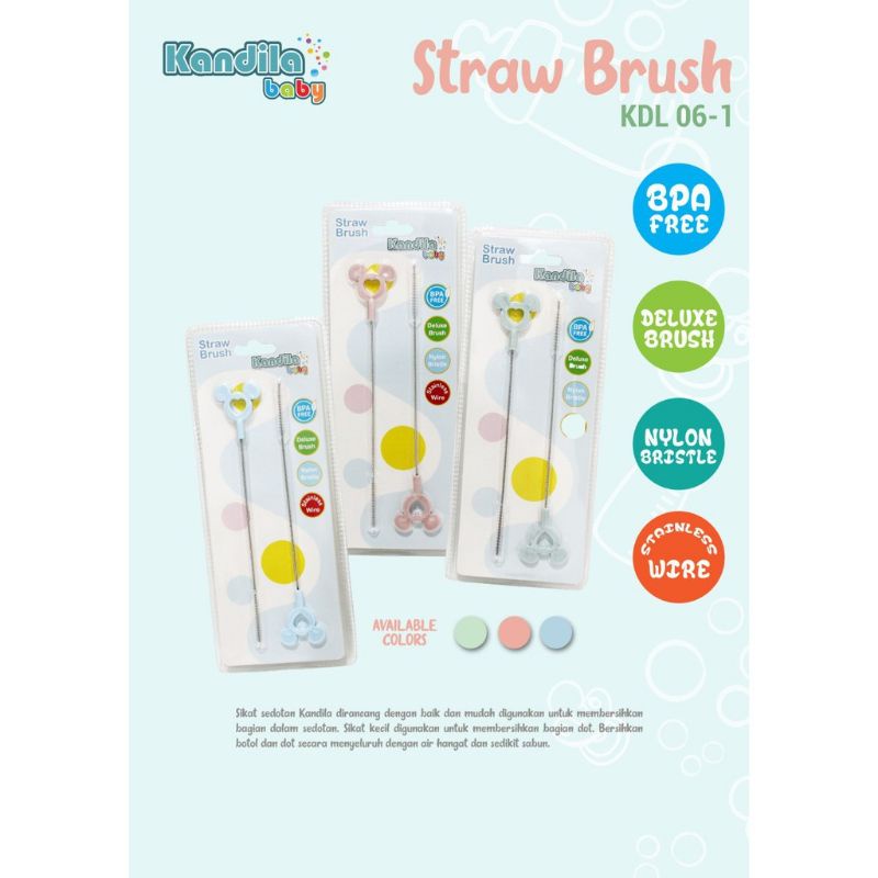 Kandila Baby Straw Brush Kandila Sikat Sedotan Botol Bayi Panjang KDL 06-1