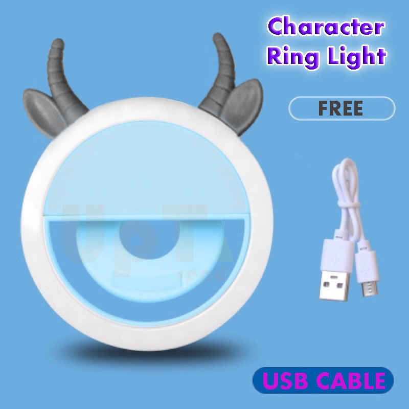 Character Selfie Ring Light Cantik Beauty Universal Clip-On Selfie (Random Varian)