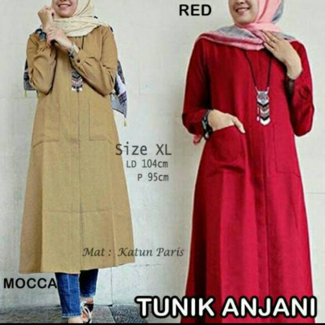 Baju top wanita tunik baju blouse muslim anjani