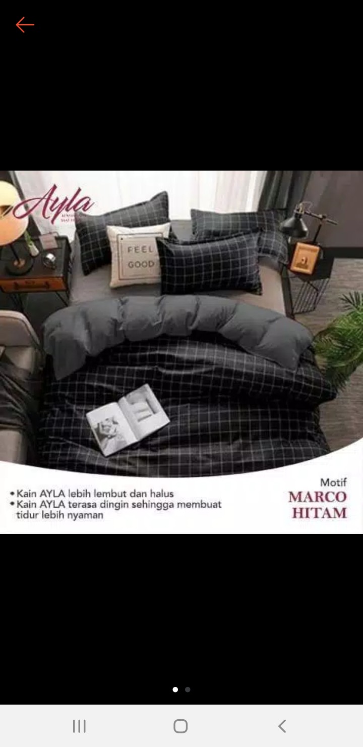 Bedcover & Sprei Set Premium Katun Ayla Motif Marco Abu Terbaru