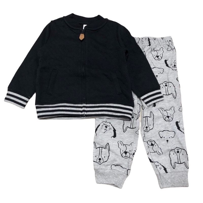 setelan jaket bayi laki laki crters-Hitam dog