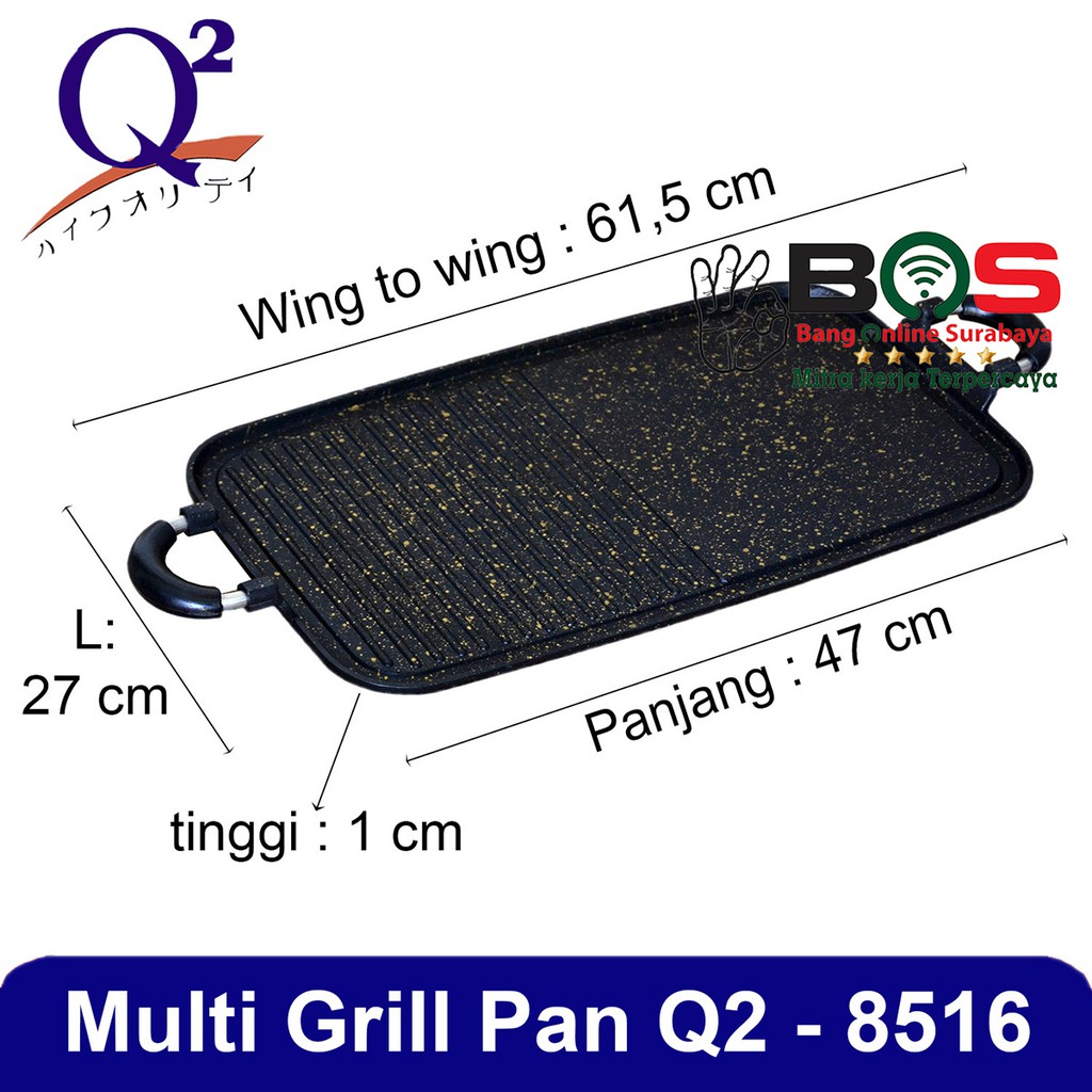 Alat Pemanggang Alat Panggang Kompor Q2 8516 Multi Square Grill Q2-8516