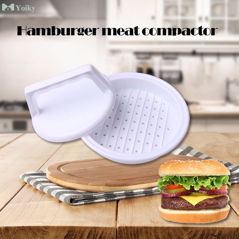 ❤❤ Round Shape Hamburger Press Food-grade Plastic Hamburger Meat Beef Grill Burger Press Patty Maker Mold Kitchen Tool Yoiky