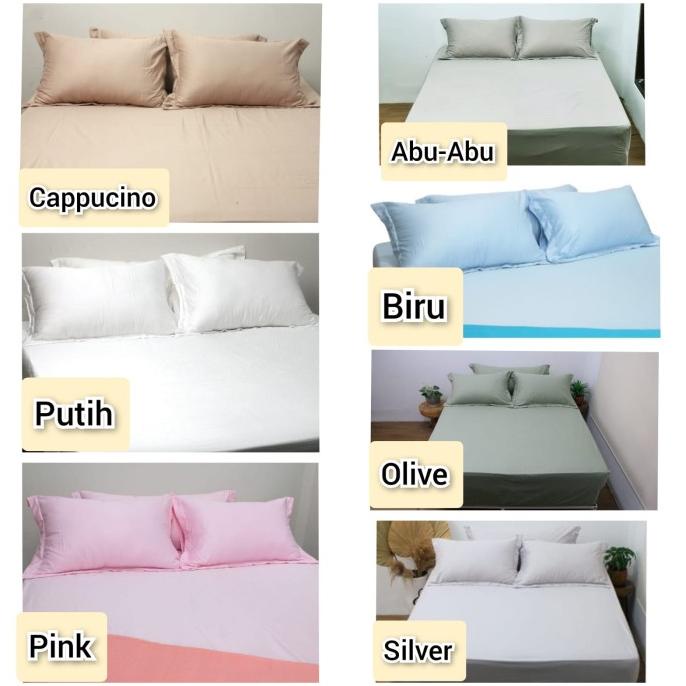 sprei katun jepang polos 120x200 160x200 180x200 200x200
