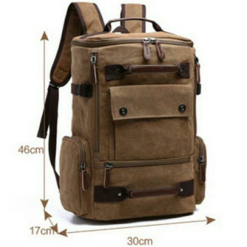 Tas Gemblok Kanvas Mugu Zou Lun Duo 8831 - Ransel Import - Tas Sekolah - Tas Kerja - Tas Laptop