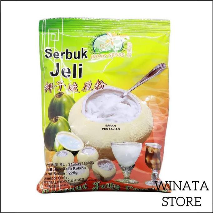 

] Jeli Kelapa / Happy Grass Coconut Jelly Powder / Pudding Kelapa 225 gr