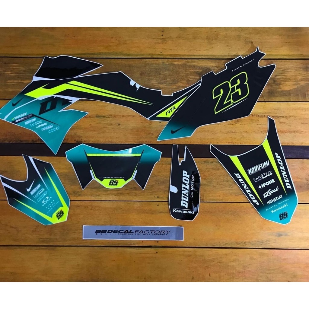 DECAL KLX  / DECAL CRF / SUPERMOTO / GORDON KOMBINASI WARNA KUNING STABILLO KODE KANAYA-023