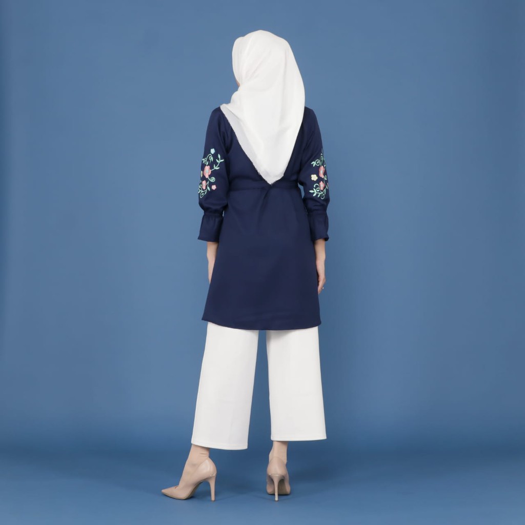 TokoMilkan - Atasan Tunik Wanita Muslim  BORA CARDY BORDIR | Bahan Moscrape
