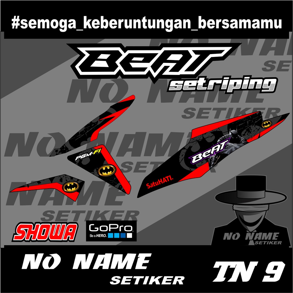 striping setiker stiker sticker beat fi Batman (tn9) 2013-2015 variasi - stiker motor honda setriping beat