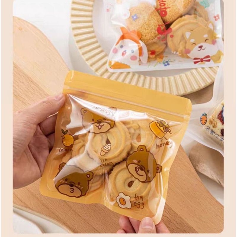 Plastik Ziplock Cookies isi 5pcs / Plastik Zipper Kue Kering / Kantong Cookies Kue Kering