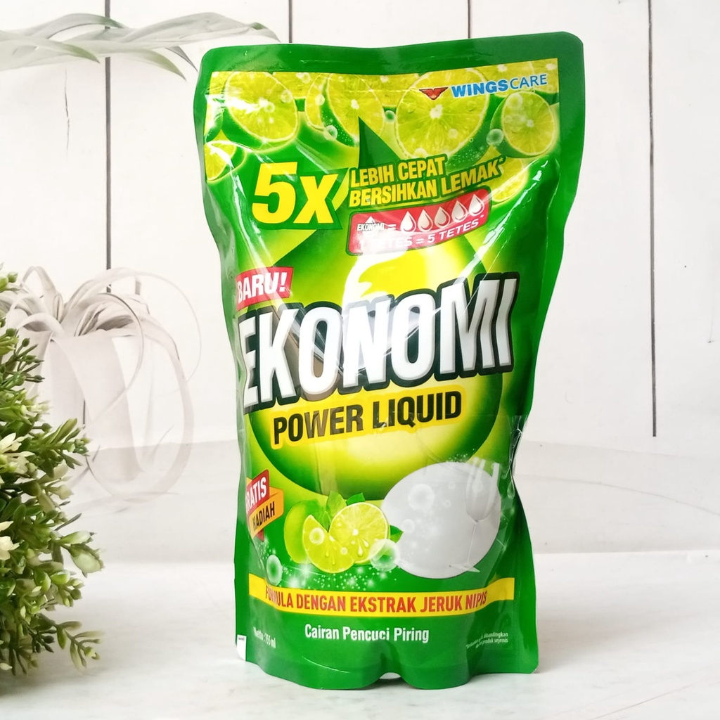 Ekonomi Power Liquid Pouch 755ml Cairan Pencuci Piring