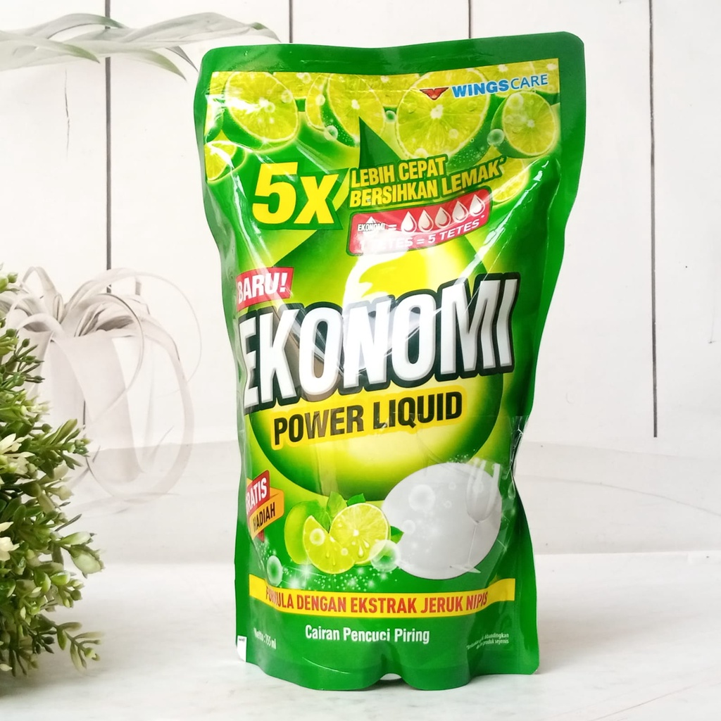 Ekonomi Power Liquid Pouch 755ml Cairan Pencuci Piring