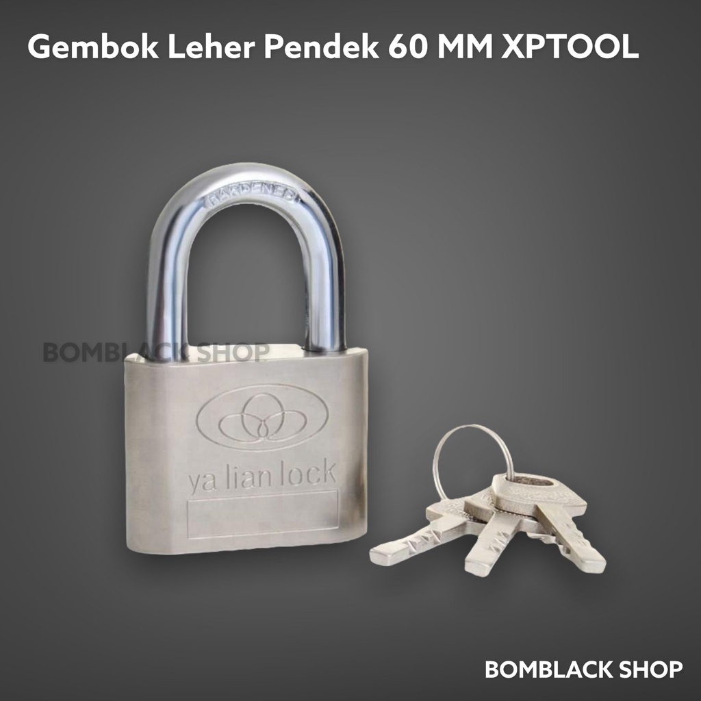 XP TOOL Kunci Gembok Leher Pendek 60mm Putih Pintu Pagar Rumah Kamar