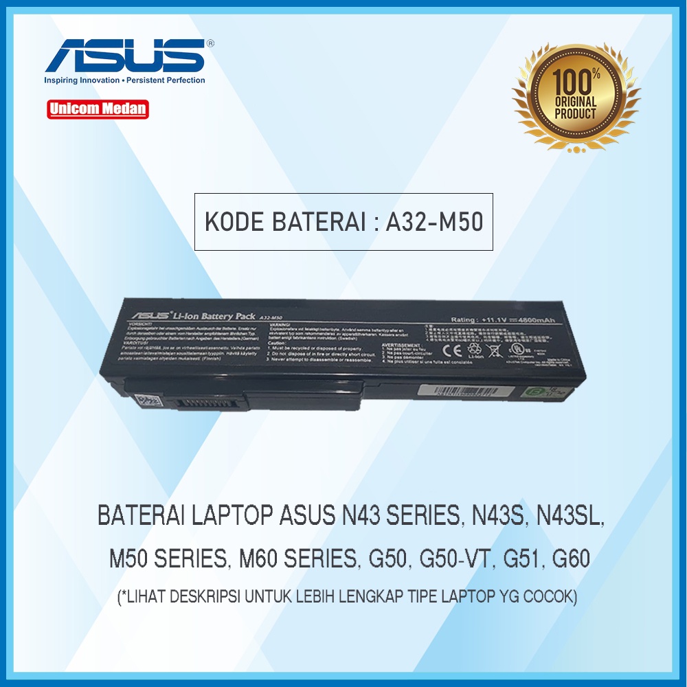 BATERAI LAPTOP ASUS N43 N43S N43SL N43SM N43SN N43J N43JF N43JM