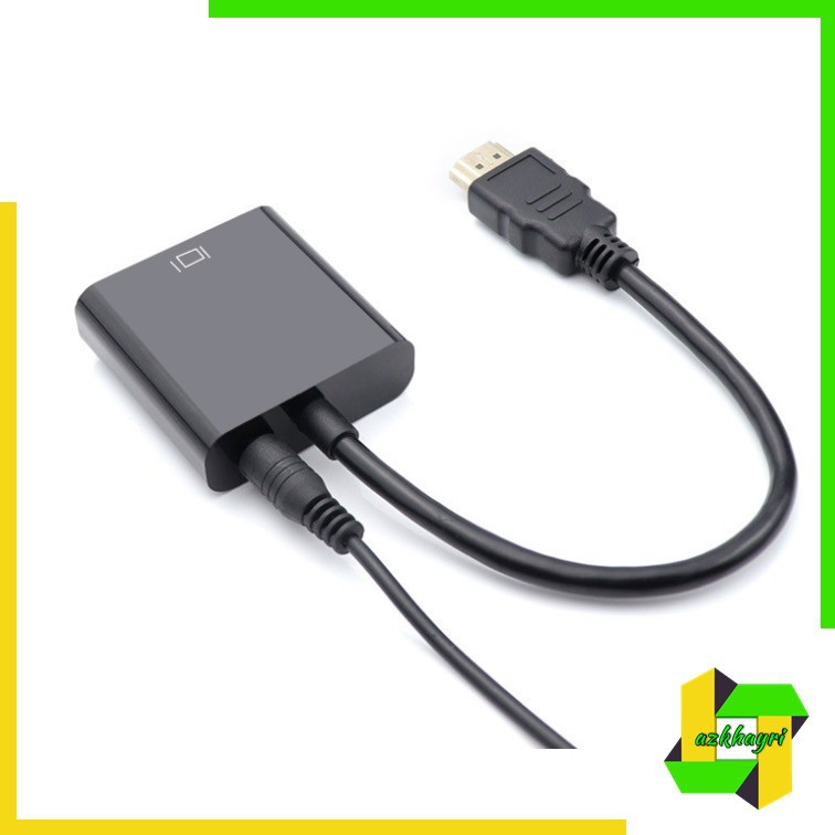 Kabel Adapter Converter HDMI To VGA 1080P plus Audio Untuk Laptop / Proyektor