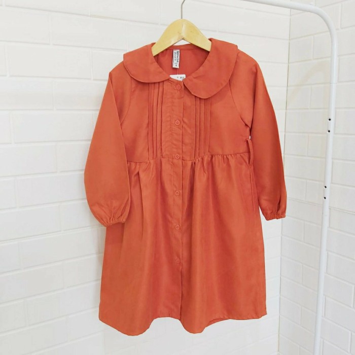 Baju Anak Tunik Alana Dress Tunik Anak Perempuan Usia 4 - 9 Tahun - bata, 4