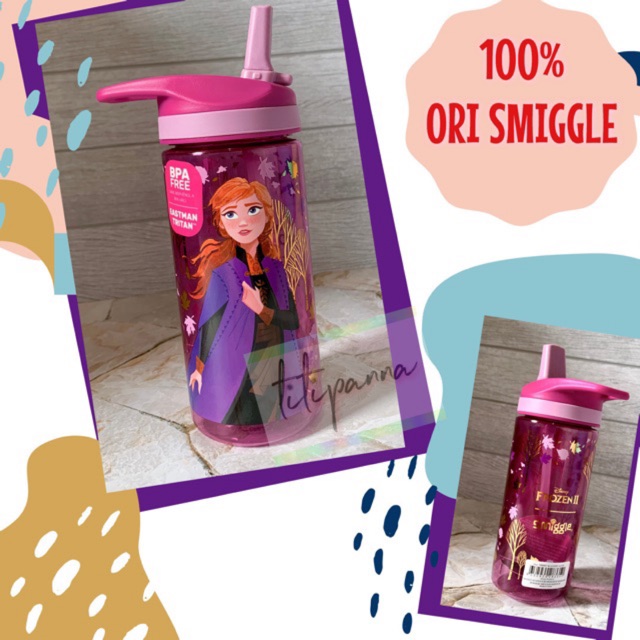 READY | SMIGGLE FROZEN 2 | ORI SIAP KIRIM | Botol Minum Anna | Junior drink bottle Frozen II