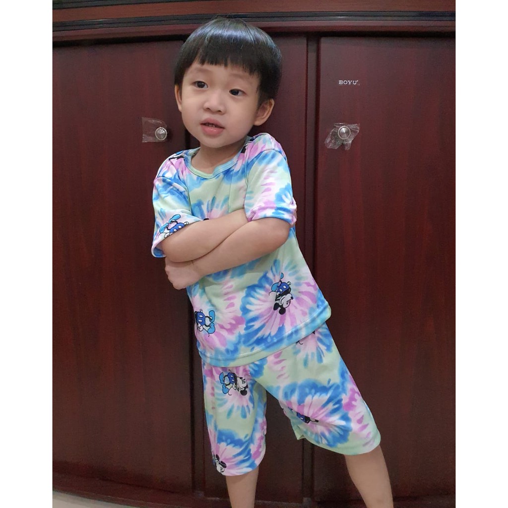 SETELAN PLAYFUL COLOUR TIE DYE / TIE DYE SET /KAOS VIRAL ANAK/TIE DYE SHIRT