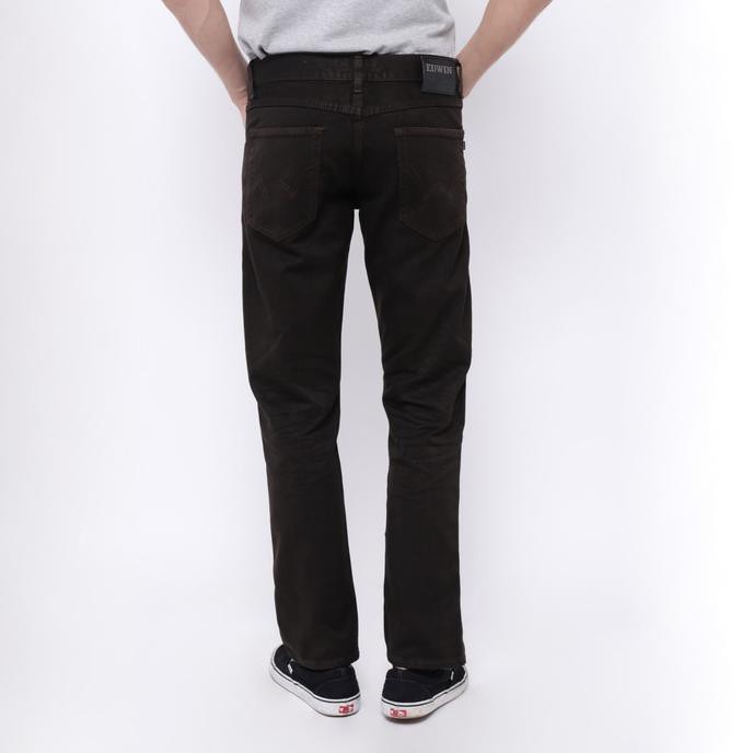 New Product Edwin Celana Jeans Reguler Fit Pria Panjang Coklat Tua 506-72-Brown - Cokelat Tua, 28