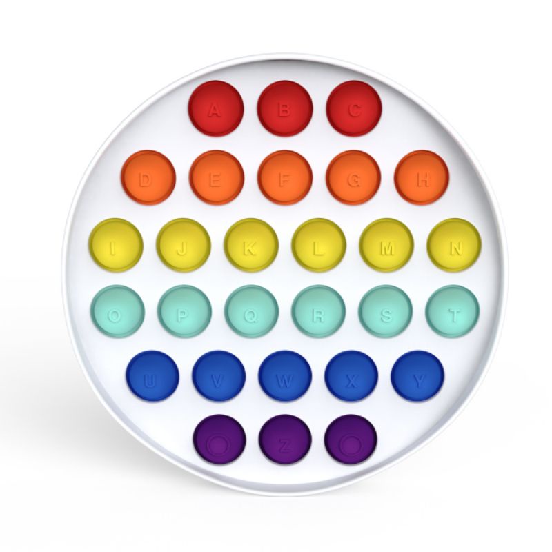 Subarashi - TEBAL Mainan Edukasi Pop IT ORI EMBOSS TEBAL/Mainan ADHD Viral Murah Rainbow-Bulat Putih (Polos)