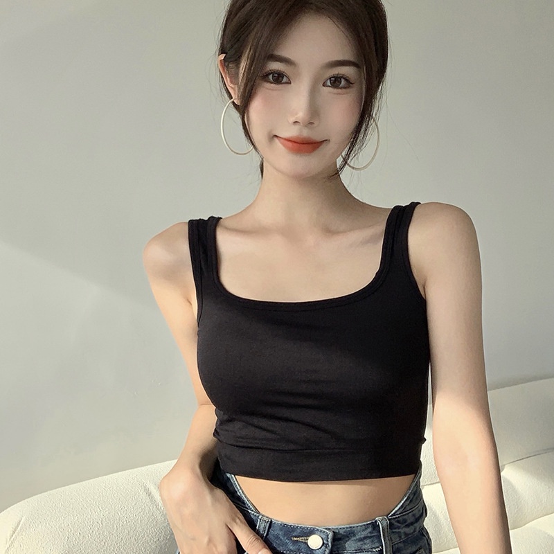 Crop Tank Top Bra Atasan Wanita  / Tanktop Basic Elastis Bahan Premium-3