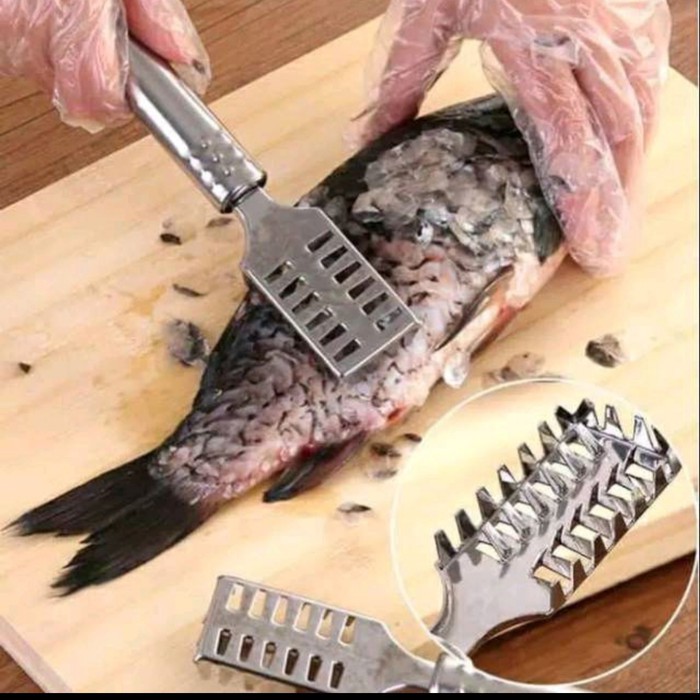 HARGA TERLARIS!!! Alat Pembersih Pengupas Sisik Ikan Stainless / Peeler Sisik Ikan Multifungsi