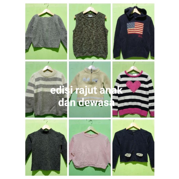 PL sweater cardigan hoodie anak remaja dewasa rajut
