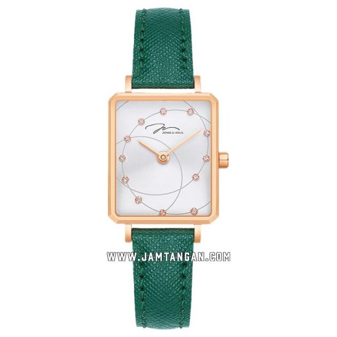 Jonas Verus Queen Ladies Silver Dial Green Leather Strap J33.10.PWLN barang ada