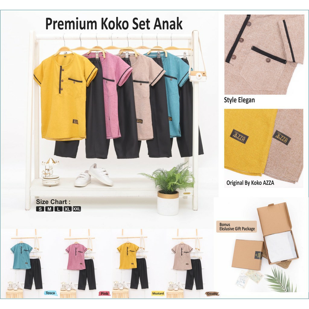 Setelan Koko Kurta Anak Laki Laki Katun Madina Adem Dan Nyaman